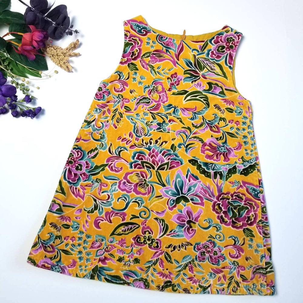 *VINTAGE*Beautiful Kenzo Jungle velour floral toddler dress 1980's-1990